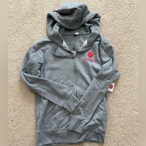 Pure barre zip up hoodie light gray small medium